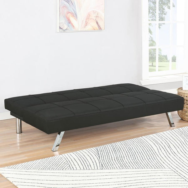  this chic sofa bed transforms from a spacious sofa to a place of rest for overnight guests. Unfold the linen-like upholstered backrest to lie 