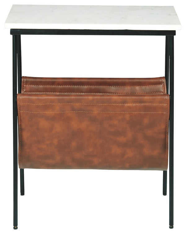  white marble and brown faux leather creates a contemporary aesthetic thatâ€™s the genuine article.<br><br><b>Additional Dimens