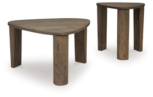 This accent table set has an elevated air, defining your living room with simply elegant style thatâ€™s equally as functional. Each table is made with naturally beautiful mango wood and further refined with a grayish brown finish. The coffee table is a pe