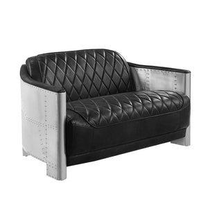 Sedna - Loveseat - Black & Aluminum