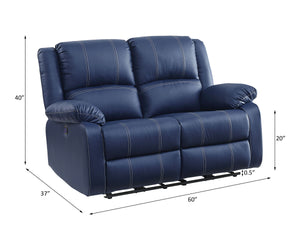 Zuriel - Recliner - Blue PU - 40"