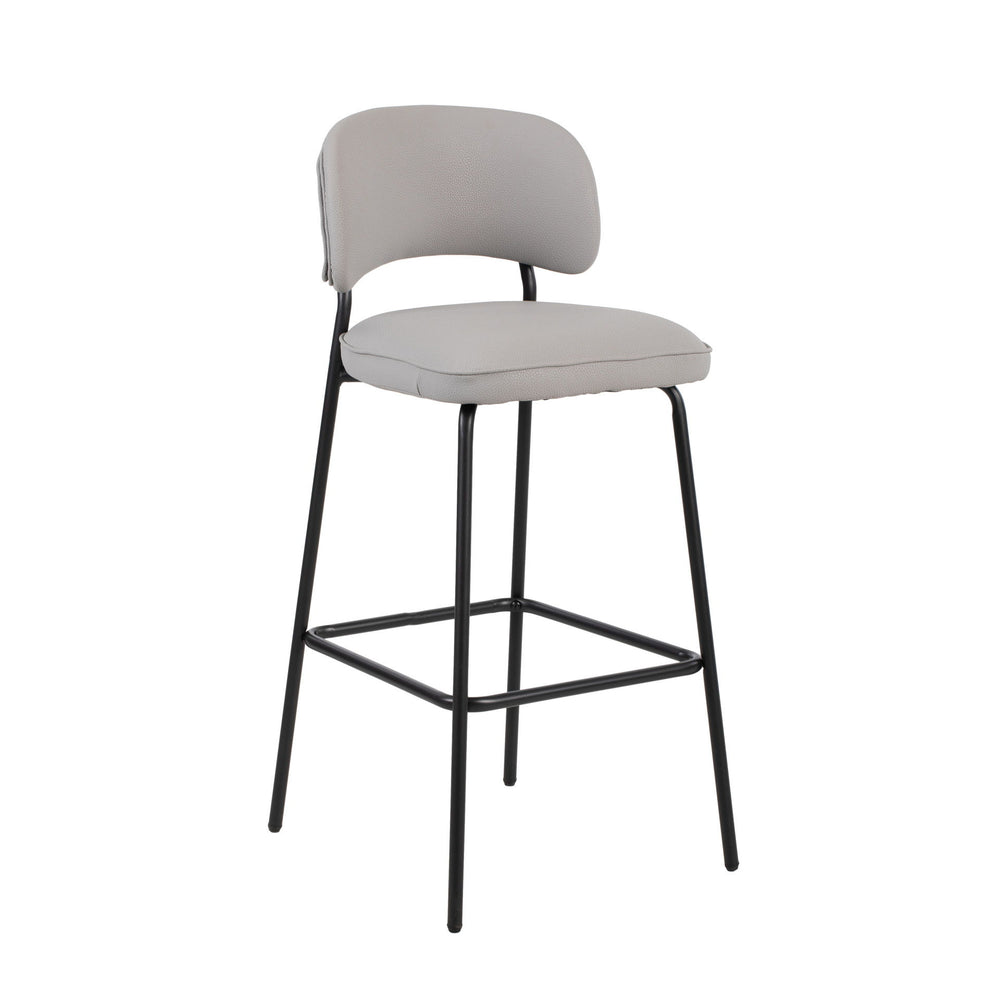 The Blythe Ivory Faux Leather Bar Chair set delivers a perfect blend of style and function, making it an excellent choice for any modern space. Each set includes two bar chairs with a sleek, arched back and low profile that brings a contemporary touch to 