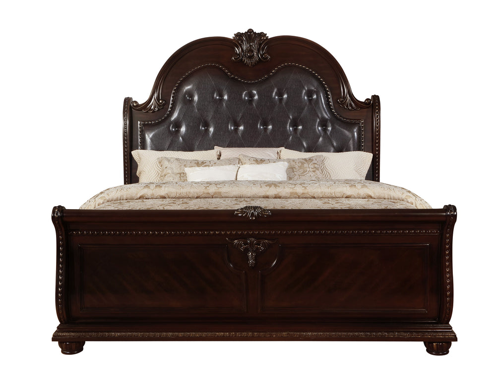 Stanley - Queen Bed - Dark Brown<h4><b>Stanley - Queen Footboard - Cherry</b></h4> <table width="100%"><colgroup><col style="width: 30%"> <col style="width: 70%"> </colgroup> <tbody> <tr> <td>Dimensions</td> <td> 68.25"L x 92.50"D x 69.75"H</td> </tr> <tr