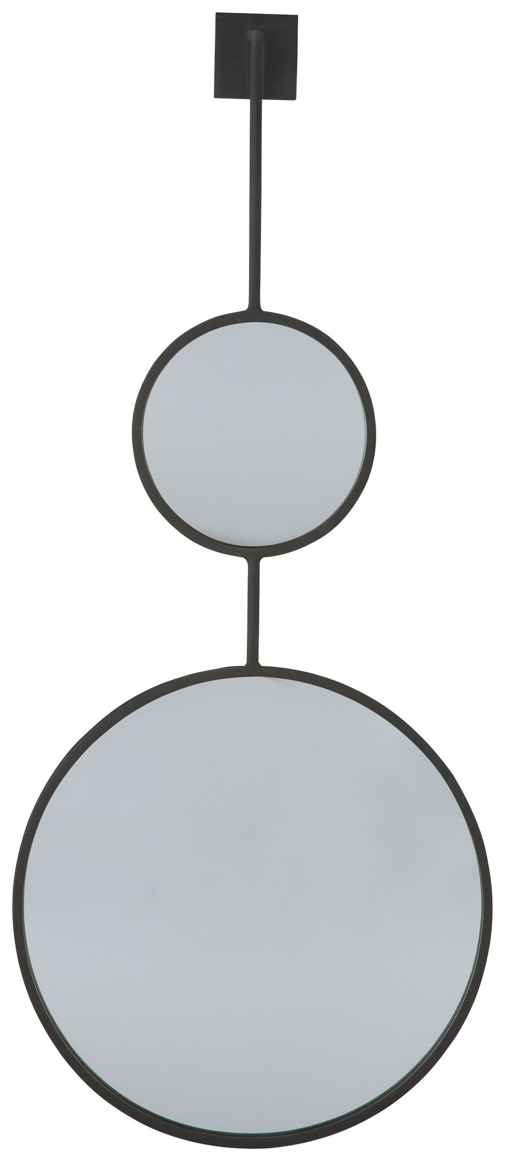 Contemporary style is stacking up beautifully in this metal framed accent mirror with stacked circle design. Whether gracing an entryway or brightening up a hallway or vanity area, what a simply striking way to round out a room.<br><br><b>Additional Dimen