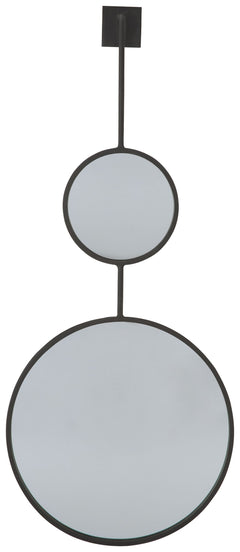 Contemporary style is stacking up beautifully in this metal framed accent mirror with stacked circle design. Whether gracing an entryway or brightening up a hallway or vanity area, what a simply striking way to round out a room.<br><br><b>Additional Dimen