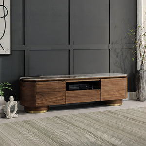 Willene - TV Stand With Ceramic Top - Dark Brown<br/><br/><b>Product Features</b><ul><li>Ceramic Table Top</li><li>Multi-StorageCord</li><li>Management Hole Included</li></ul><br/>