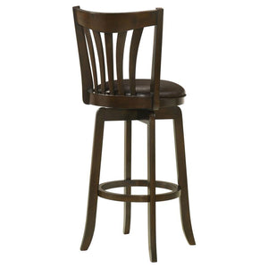 Lambert - Wood Pub Height Swivel Bar Chair - Dark Cherry