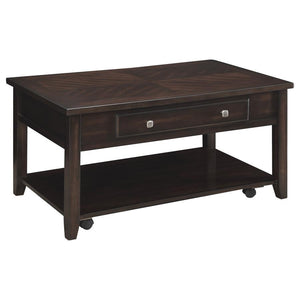 This 40-inch lift-top coffee table seamlessly blends style, functionality, and mobility. Crafted from poplar, plywood, and engineered wood with birch veneer, it features a rich walnut finish that adds warmth to any space. The lift-top design reveals a spa