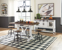 Rustic cottage styling. D546-01 white. D546-124/130 black metal, rustic brown finish, beige fabric cushioned seat. D546-224/230 black metal, rustic brown swivel seat. D546-324/330 black metal and distressed vintage white finish, beige swivel seat. D546-42