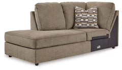 This left-arm facing corner chaise is made with polyester upholstery. Pairs with other items in the series to make a sectional.<br><br><b>Additional Dimensions</b><br><ul><li>Arm height: 24-"</li><li>Seat depth: 45-"</li><li>Seat height: 20-"</li><li>Top 