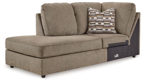 This left-arm facing corner chaise is made with polyester upholstery. Pairs with other items in the series to make a sectional.<br><br><b>Additional Dimensions</b><br><ul><li>Arm height: 24-"</li><li>Seat depth: 45-"</li><li>Seat height: 20-"</li><li>Top 