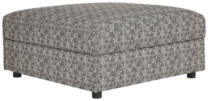 Make way for high style and indulgent comfort with this ottoman with storage. The plushly cushioned, removable top reveals loads of hideaway space for seasonal storage or last-minute cleanups. The ottomanâ€™s generous scale makes it ideal as a relaxed â€œ