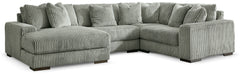 Plush and posh. Showcase your eye for on-trend texture with the statement-making cord upholstery of this sectional with chaise. Its stunningly soft fabric entices in a warm neutral hue, complementing contemporary color palettes. Sink into the cushions and