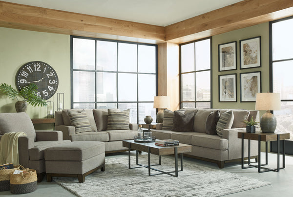 Whether your style is American classic, contemporary or an eclectic mix, this beautifully versatile living room set is sure to look right at home. <h4><b>Kaywood - Granite - Sofa</b></h4> <table width=-"100%-"><colgroup><col style=-"width: 30%