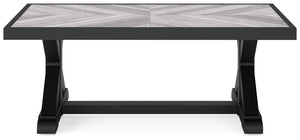 Beachcroft - Black / Light Gray - Rectangular Cocktail Table