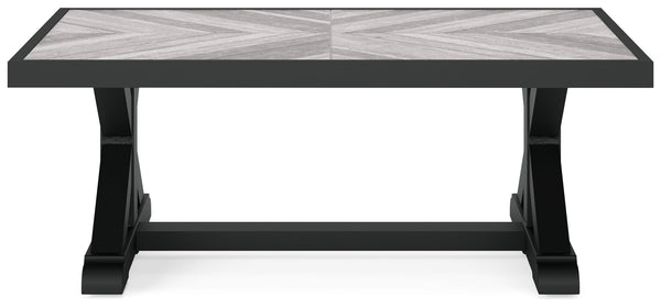 Beachcroft - Black / Light Gray - Rectangular Cocktail Table