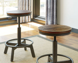 Torjin - Dark Brown - Swivel Stool (Set of 2)