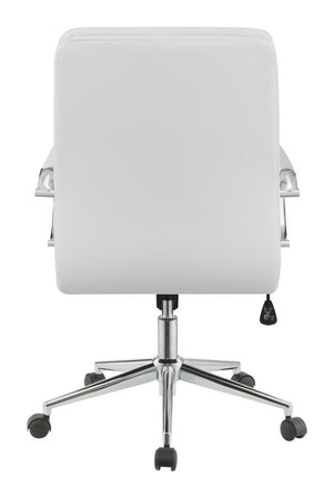 Ximena - Upholstered Adjustable Mid Back Office Chair - White