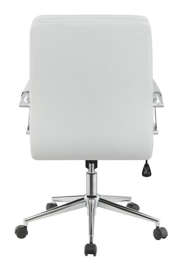 Ximena - Upholstered Adjustable Mid Back Office Chair - White