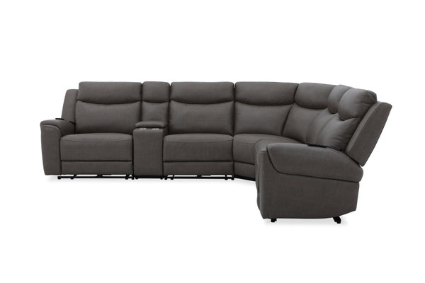 Momentum - 6 Piece Modular Power Reclining Sectional With Power Adjustable Headrests - Dark Granite
