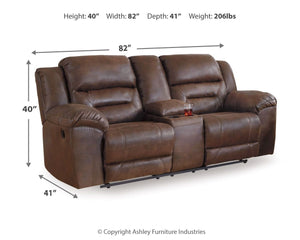 Stoneland - Chocolate - DBL Rec Loveseat w/Console