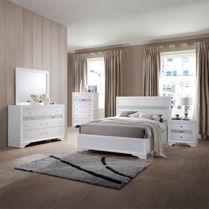  and low profile footboard in bright white finish with contrasting sparkling acrylic trim