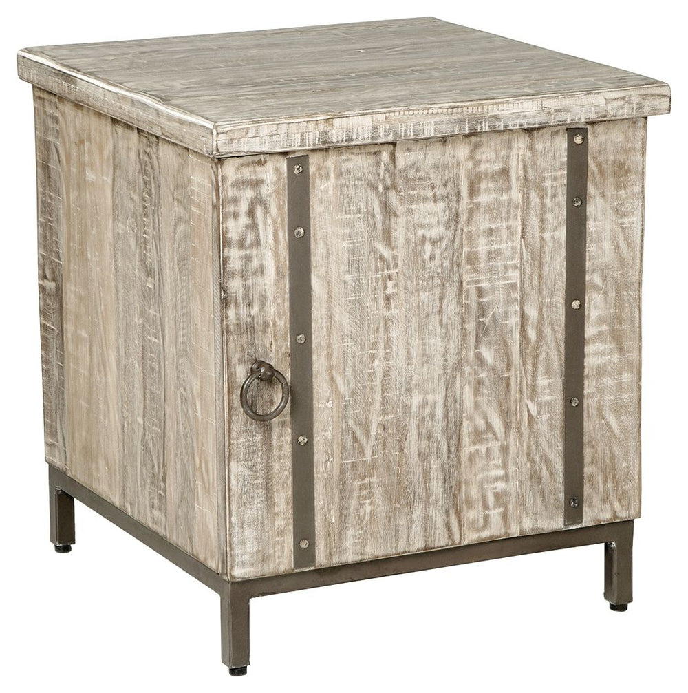 Delighting fans of rustic-chic style, this accent cabinet tells a story with its unique markings and tonal variation. The antiqued brown hardware against reclaimed wood has a charming flair, while the shelf inside provides simply stylish storage. Radiatin