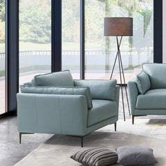 Simple Contemporary Style Design, Stay Comfortable: Cotton Fill Armrest & Back Cushion Durable & Long-Lasting Structure: Wooden Inner Frame & High Density Foam Seat Cushion, Luxury & Classic: Italian Top Grain Leather, Easy to Assemble: All Hardware & Ins