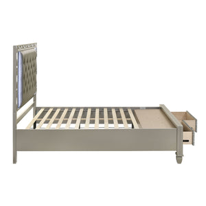 Radiance - 5/0 Queen Bed Only With Storage - Silver