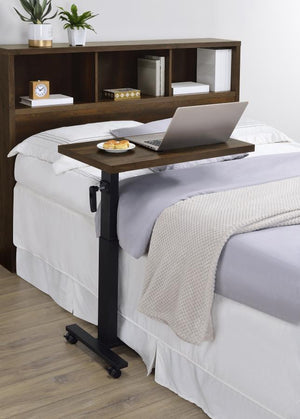  designed specifically for use while reclining in bed. The 28-inch wide wood-inspired top offers ample space for working