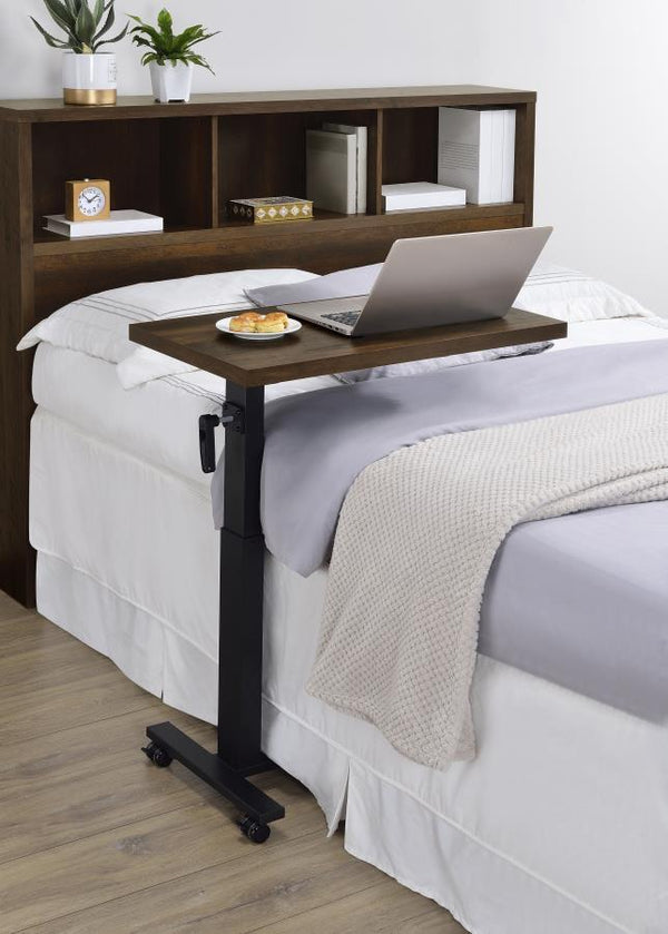  designed specifically for use while reclining in bed. The 28-inch wide wood-inspired top offers ample space for working
