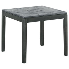 Enhance your living space with this stylish end table, featuring a high-pressure laminate top in a refined grey faux marble finish. The durable surface is break-proof, scratch-resistant, and burn-proof, ensuring long-term functionality and elegance. Suppo