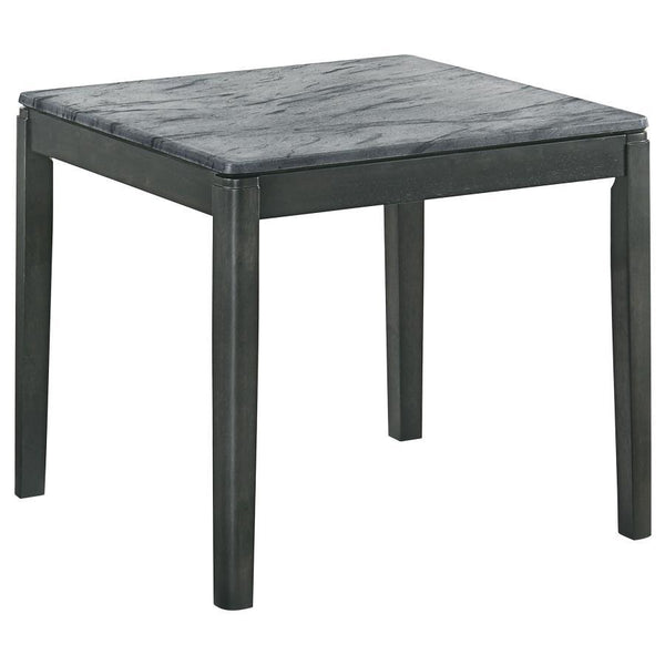 Enhance your living space with this stylish end table, featuring a high-pressure laminate top in a refined grey faux marble finish. The durable surface is break-proof, scratch-resistant, and burn-proof, ensuring long-term functionality and elegance. Suppo