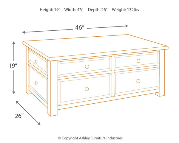 Tyler Creek - Grayish Brown / Black - Lift Top Cocktail Table