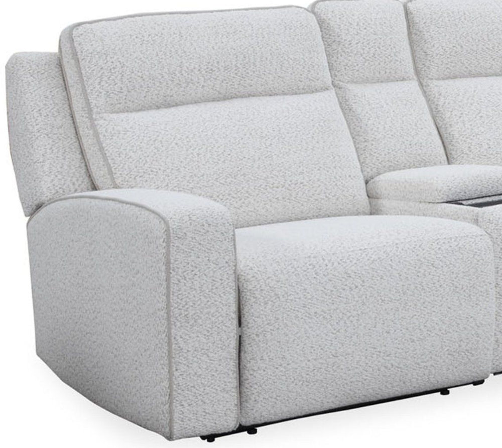 Lancaster features a zero-gravity power recline, adjustable power headrest, stylish track arms, and deep seats offering plush support. Its built-in USB and USB-C chargers make it easy to charge devices. The tilting console includes hidden cupholders, a wi