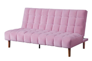 Bringing optimal flexibility and textures to small sapces, this versatile sofa features functional mechanism that allow you rapidly convert it to a bed. With grid tufted seat and back cushion in a soft velvet, the adjustable sofa provides you a comfortabl