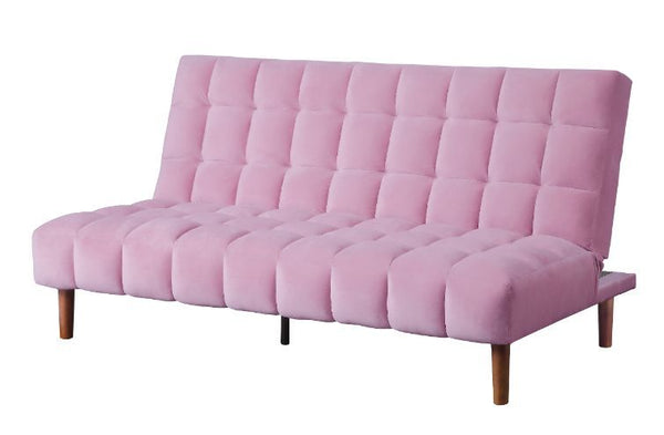 Bringing optimal flexibility and textures to small sapces, this versatile sofa features functional mechanism that allow you rapidly convert it to a bed. With grid tufted seat and back cushion in a soft velvet, the adjustable sofa provides you a comfortabl