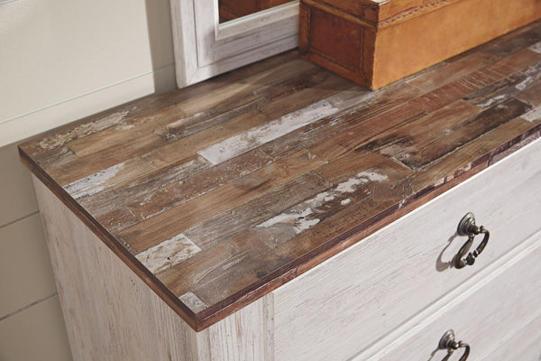 Willowton - Brown / Beige / White - Six Drawer Dresser
