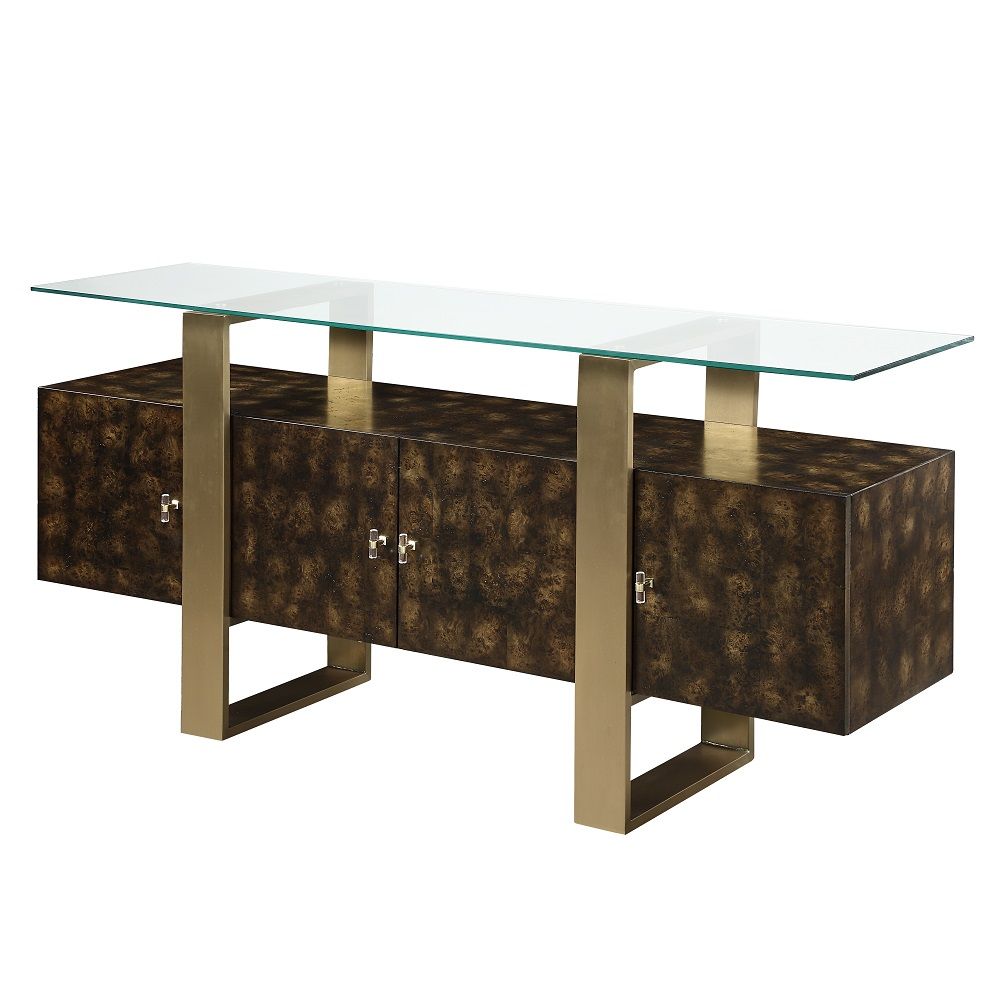Tempered Glass Top Top Thickness: 10mm Metal Leg Shelf Adjustable Felt Lined