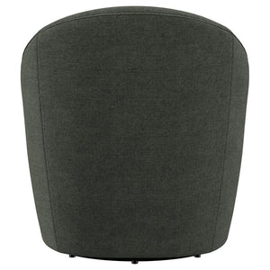 Leon - Upholstered Barrel Accent Swivel Chair - Hunter Green