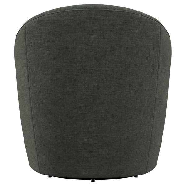 Leon - Upholstered Barrel Accent Swivel Chair - Hunter Green
