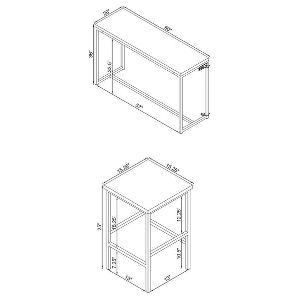  this versatile set creates a stylish gathering space in any room. The rectangular table features a scratch-resistan
