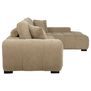 Octavia - Upholstered Sectional Chaise Sofa - Camel