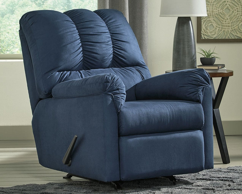 Talk about fine lines and great curves. Thatâ€™s the beauty of this standout rocker reclinerâ€”made to suit your appreciation for clean, contemporary style. Comfy pillow top armrests, designer tailoring and an ultra-soft upholstery that holds up to everyd