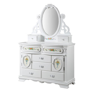 Flora - Mirror With Jewlery - White