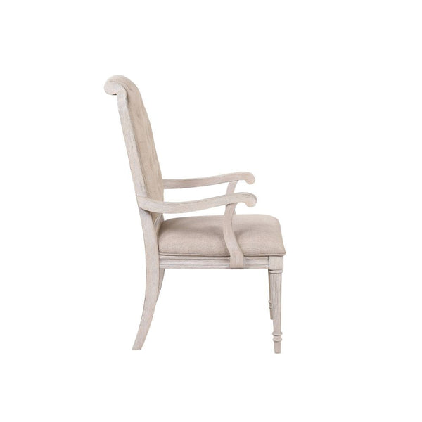  Arm Chair (High Back) Stationary Seat: Standard Dining Height Padded SEAT & BACK: Fabric () _ Padded Backrest: Rolled with Wooden Trim