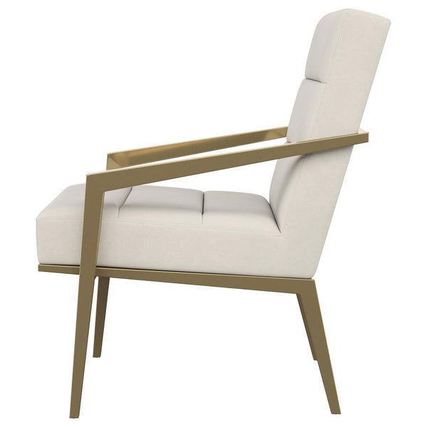 Kirra - Upholstered Metal Arm Accent Chair - Cream