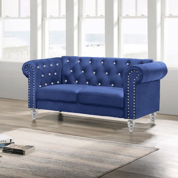 Emma Crystal - Loveseat - Royal Blue