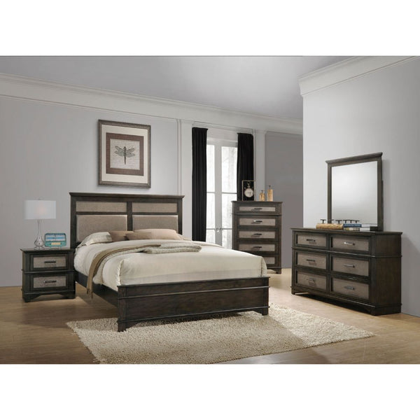 Mirror Not Beveled<br/><br/><b>Product Features</b><ul><li>Box Spring Required</li><li>Panel Bed</li><li>Padded HB & Low Profile Wooden FB</li><li>Casegood Drawer: GLIDE Undermount Center Metal, Dovetail English Front & Back, Felt-Lined NO, Safety Stop In