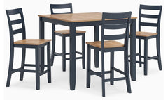 Complement your homeâ€™s simply relaxed sensibility with this counter height dining table and bar stools. A dark blue hue offers a chic contrast to the natural wood tone, for a casual look that vibes with a variety of aesthetics. Whether you-'re sipping y